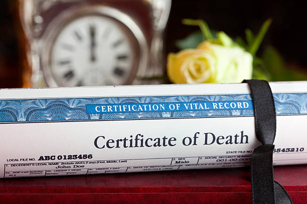 Imagen de un certificado de defunción