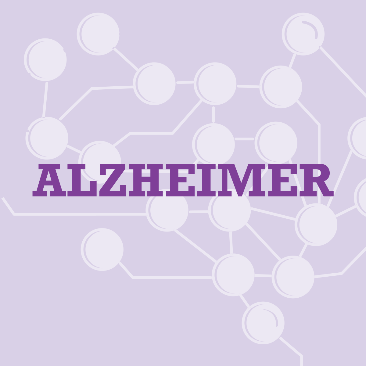 Imagen con fondo violeta y la palabra Alzheimer