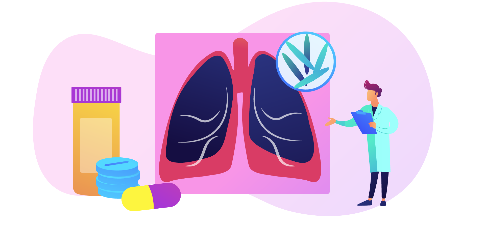 Imagen en el cual muestra los pulmones y como la tuberculosis se presenta