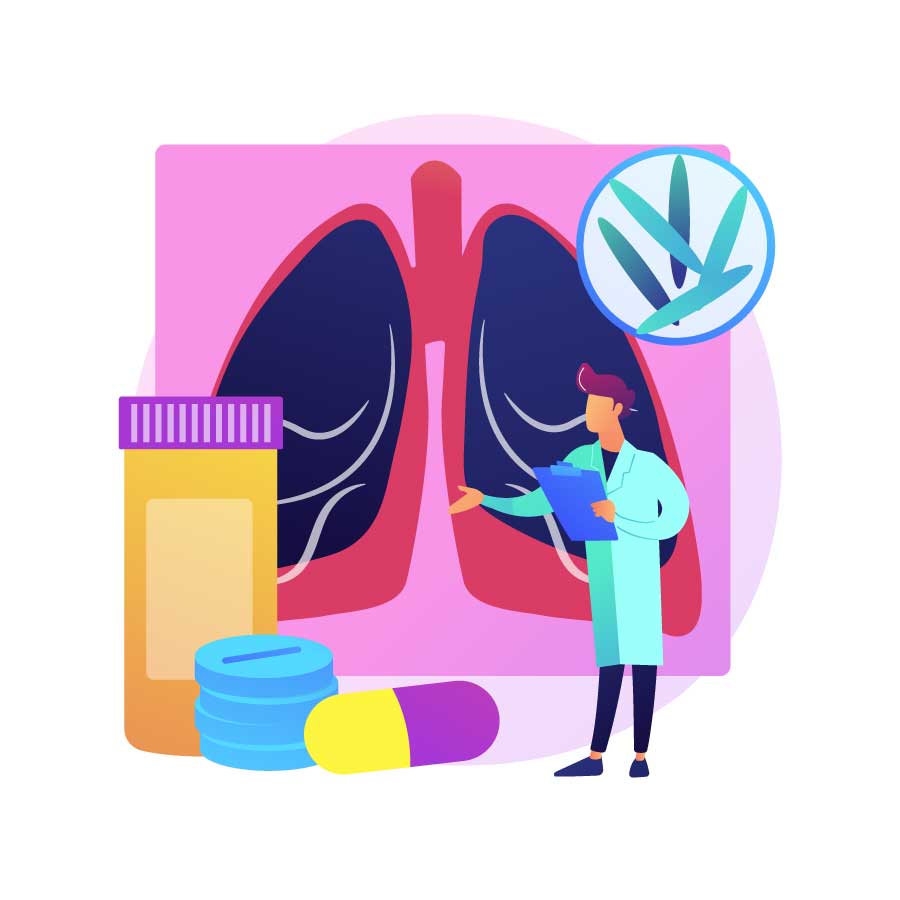 Imagen en el cual muestra los pulmones y como la tuberculosis se presenta