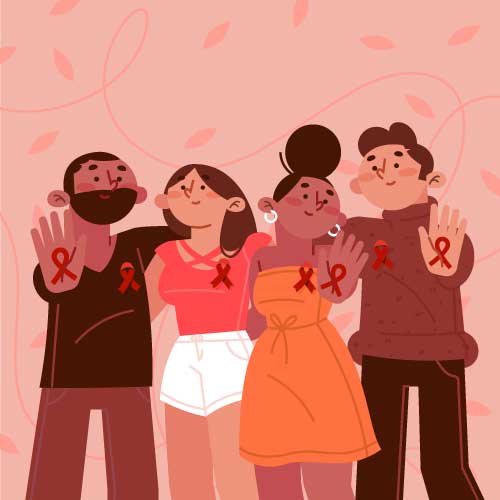Iconos de personas vigilantes contra las infecciones