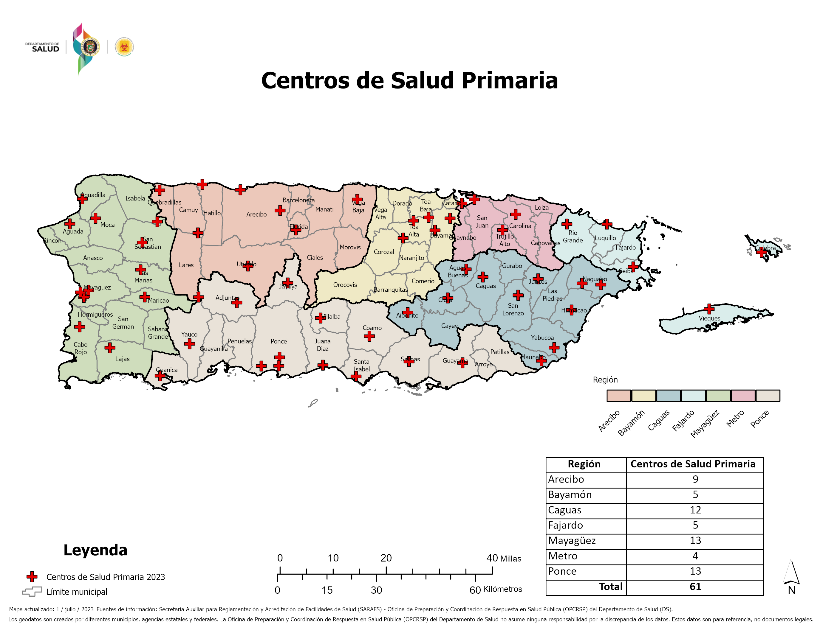 Mapa de Salud Primaria en PR