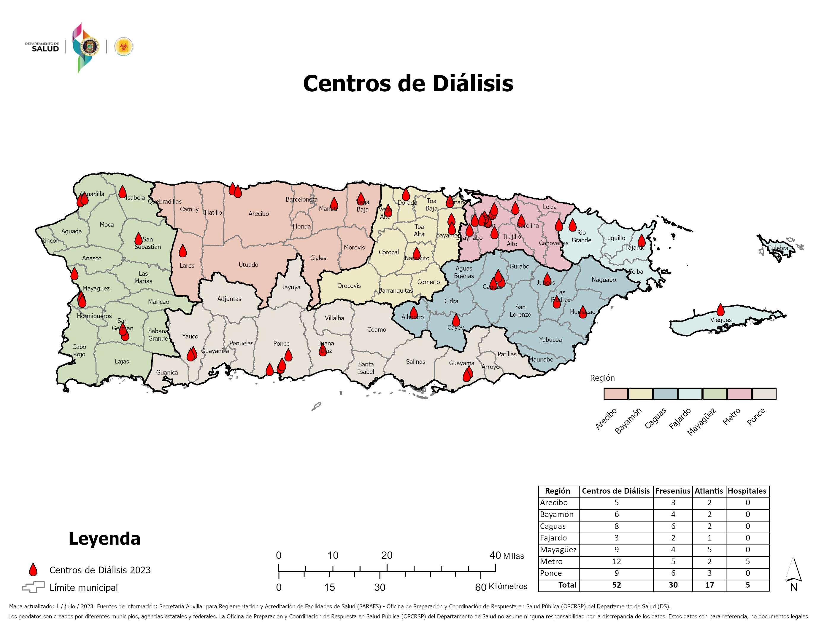 Mapa de centros de diálisis